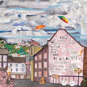 Bridgnorth with Brollies Giclee Print, Shropshire Landmark Painting