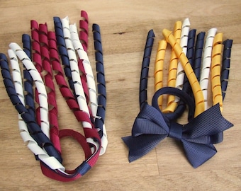 Korker Hair Ties, School Hair Ties, School Streamers, Made to Order