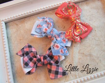 Coral and Roses Hair Clip Set