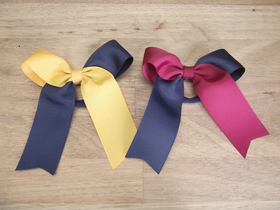 School Hair Bow Cheer Bow Ponytail Bows School Hair Ties Etsy