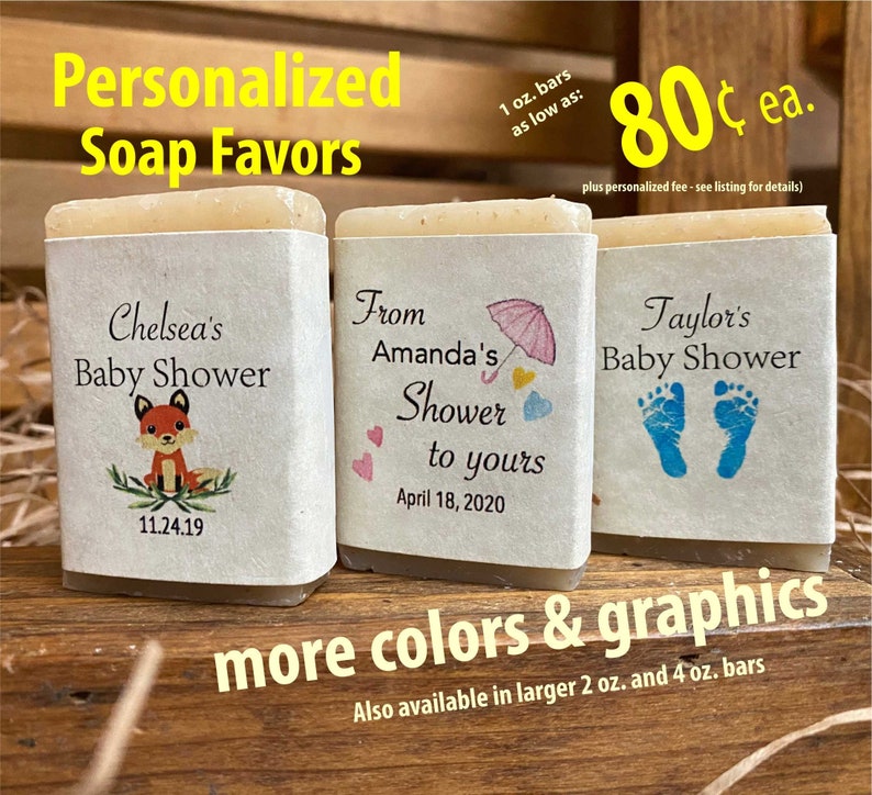 baby shower favors soap party favors personalized boy girl woodland fox bambi owl elephant mini guest soaps image 1