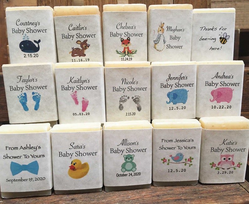 baby shower favors soap party favors personalized boy girl woodland fox bambi owl elephant mini guest soaps image 3