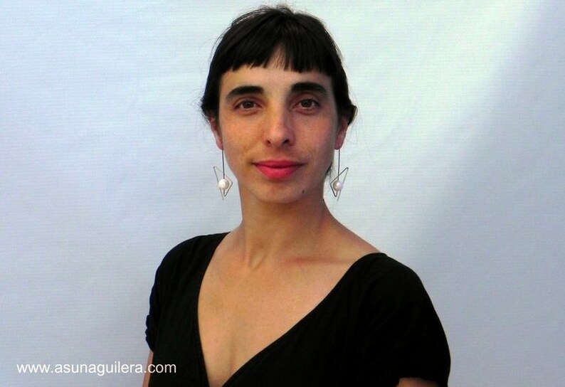 Pearl Stainless Steel Earrings.contemporary Jewelry Etsy