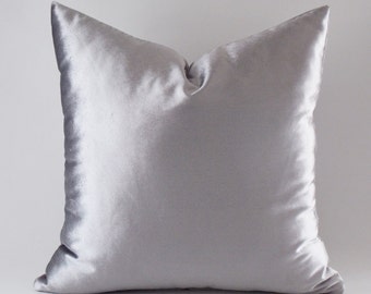 Solid Silver Velvet Pillow Covers Gray Velvet Pillow Cover Throw Pillows