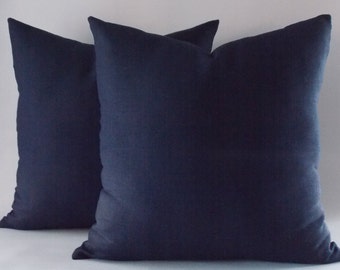 SET OF 2 Navy Linen Pillow Cover, Navy Blue Cushion Cover, Decorative Pillows, Pillow Cover, All sizes