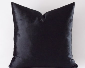 Black Velvet Pillow Cover: Solid Decorative Throw Pillow
