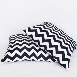 Black and White Chevron Pillow Cover Set: Modern Home Decor