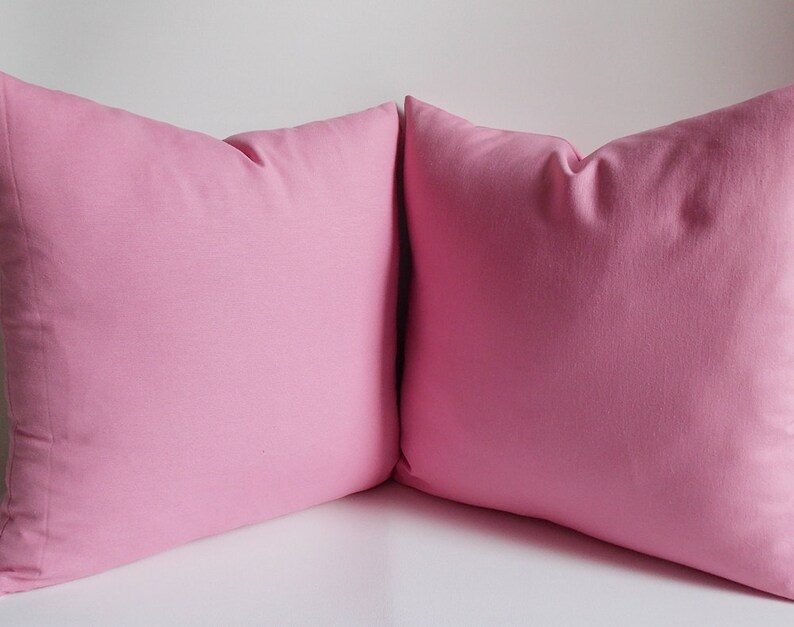2 Pcs Cotton Pink Pillow Cover / Decorative Pink Throw Pillow Etsy