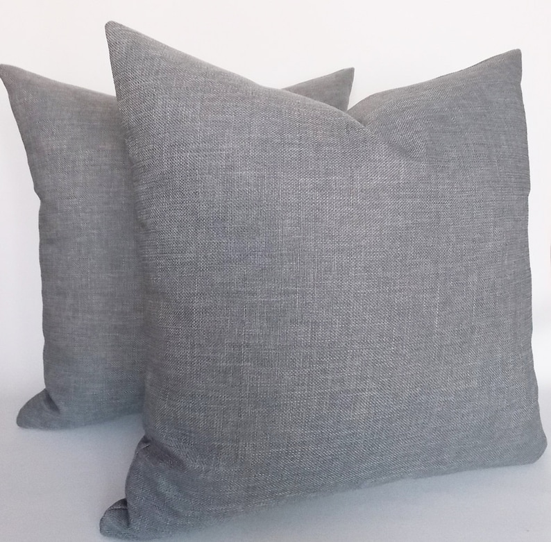 SET OF 2/ Grey Linen Pillow Decorative Throw Pillow Modern Etsy