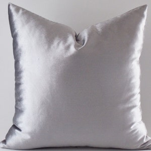 Velvet Silver Pillow Covers 12,14,16,18,20,22,24,26,28,30 inches/Silver Velvet Pillow/Decorative Velvet Pillows / Velvet Throw Pillow Cover