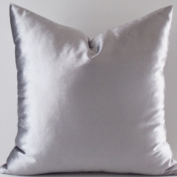 Silvered Rivulet Silver Solid Luxury Outdoor/Indoor Throw Pillow main image 0