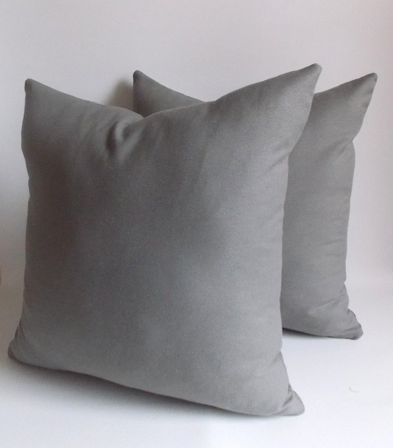 SET 2/Gray pillow cover, Gray Decorative pillow,Gray Throw pillow,Pillow cover,12,14,16,18,20,22,24,26,28,30 inches image 2