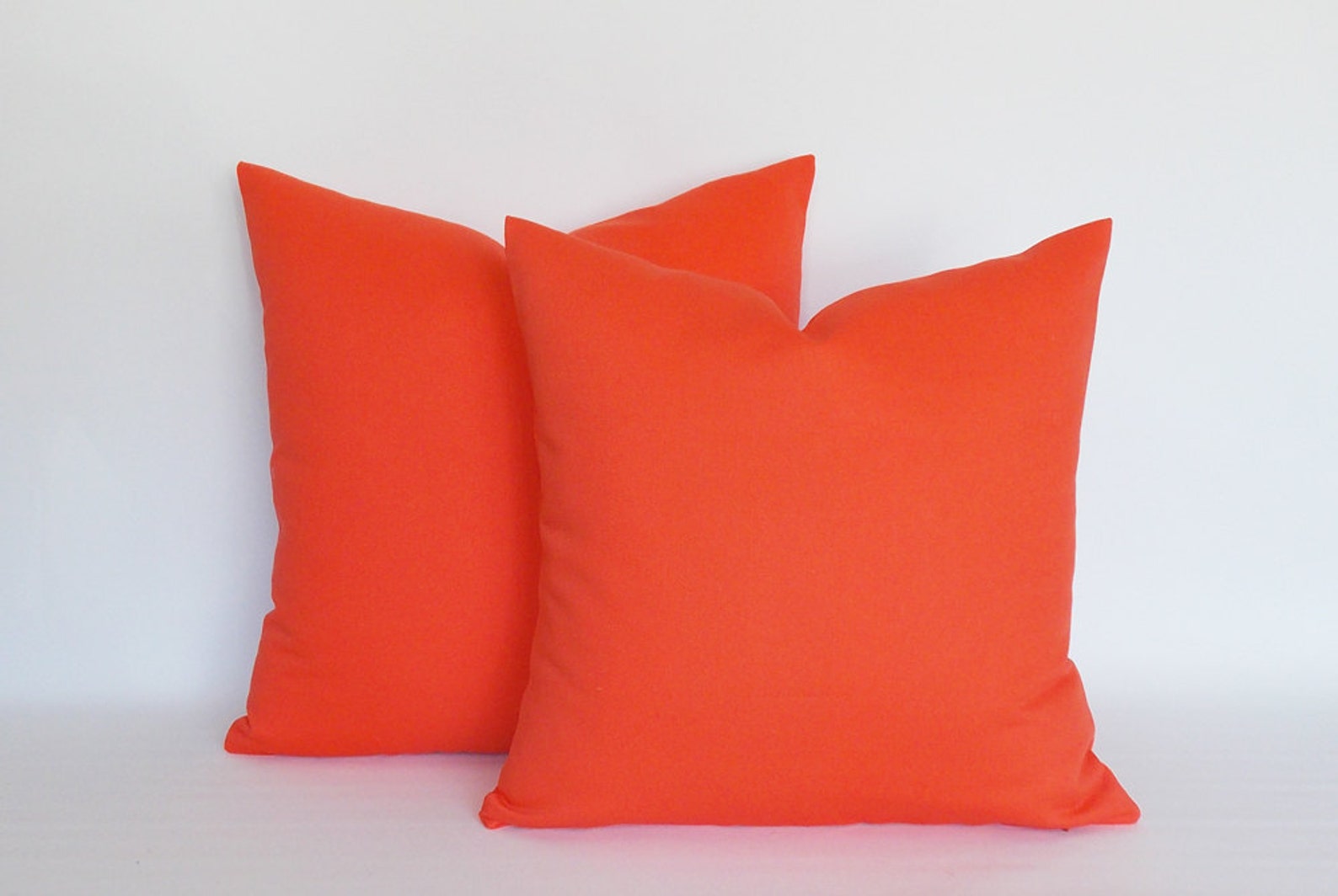 SET of 2 / Solid Orange Cotton Pillow Covers / Decorative Etsy
