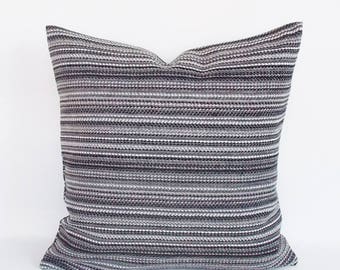 Decorative Striped Velvet Pillow Cover, Gray White Pillow Cover, Velvet for Couch Pillow