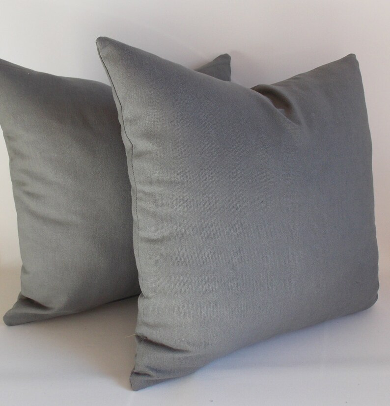 SET 2/Gray pillow cover, Gray Decorative pillow,Gray Throw pillow,Pillow cover,12,14,16,18,20,22,24,26,28,30 inches image 3