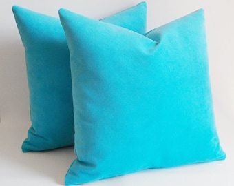 SET 2/Turquoise Velvet pillow, Decorative pillow,Throw pillow,Pillow cover  Velvet pillow cover