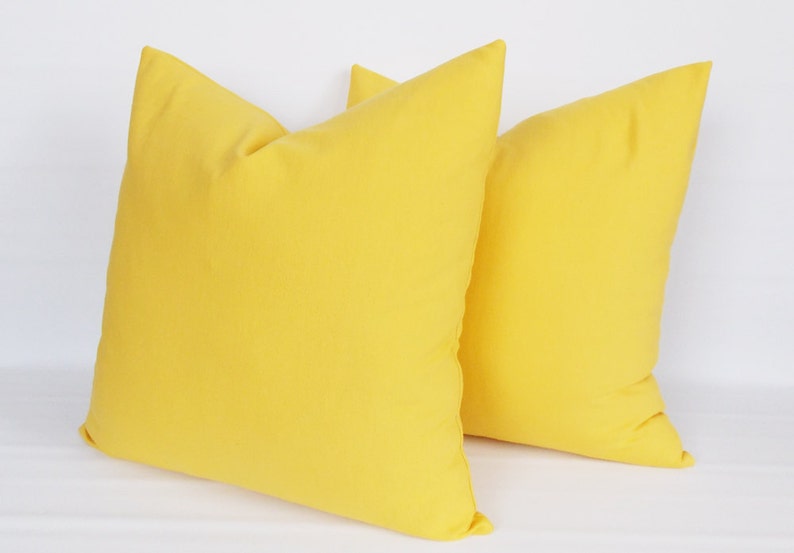 SET 2/ Solid Yellow Pillowyellow Decorative Pillow Yellow Etsy