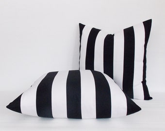 2 pcs Black White Striped Decorative Pillow Cover /Throw pillow  Home Decorative Striped Pillow, All Sizes12,14,16,18,20,22,24,26,28,30 inch