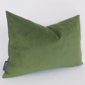 Green Velvet Lumbar Pillow Cover: Decorative Cotton Pillow, All Sizes