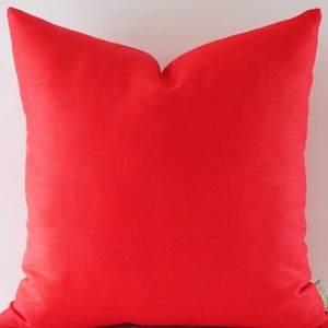 Red Linen Throw Pillow Cover: Decorative Cushion