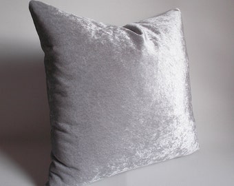 Decorative Velvet Silver  20'' x 20'' Throw Pillows Decorative pillows Pillow cover