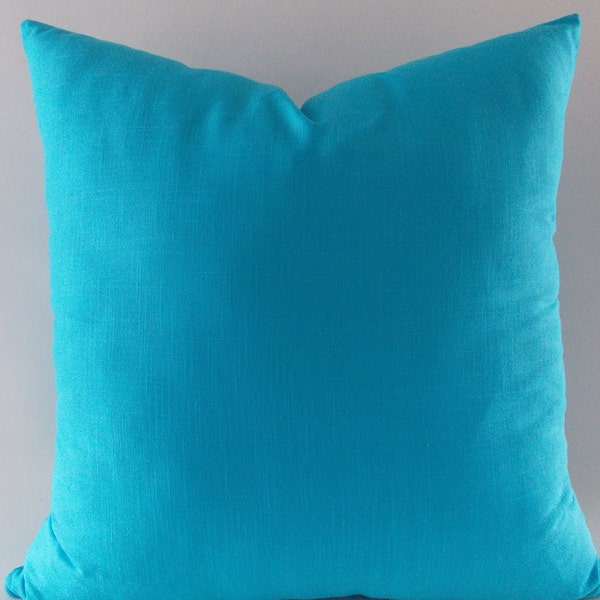 Oreillers en lin bleu turquoise, housse de coussin, coussin décoratif, oreiller moderne, 12,14,16,18,20,22,24,26,28,30 pouces