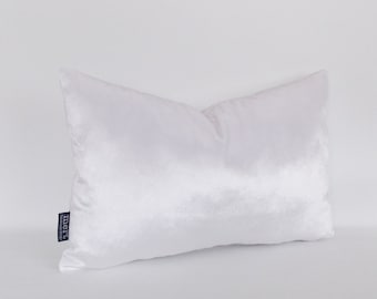 White Velvet Lumbar Pillow Cover: Decorative Throw Pillow, All Sizes