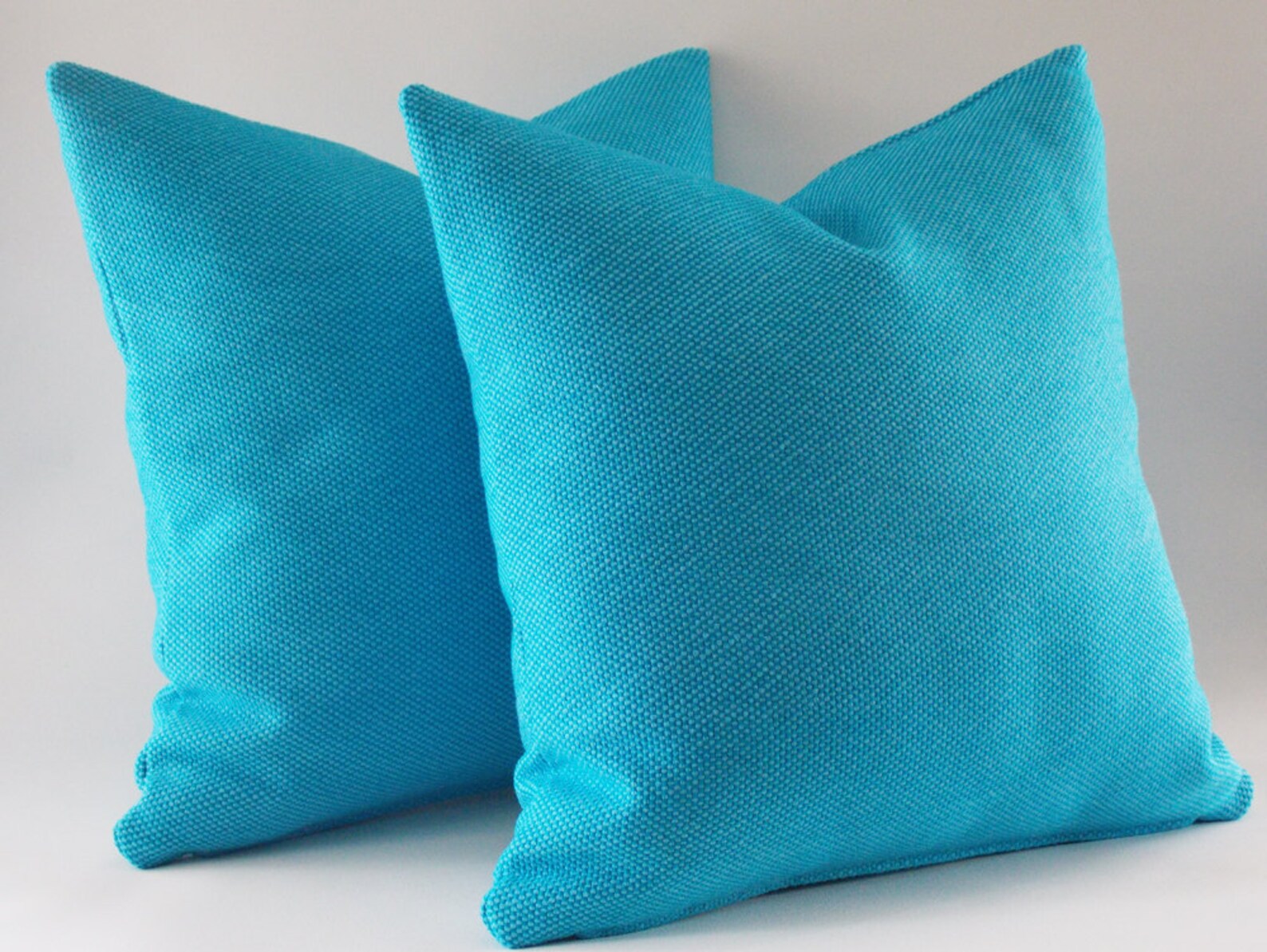 Set of 2 / 22x22 Turquoise Blue Pillow Cover Decorative Throw Etsy