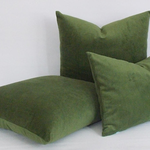 Velvet Green Pillow Cover / Decorative Velvet Pillow / Throw Green Pillow / Couch Velvet Pillows,Green Velvet All Sizes image 1