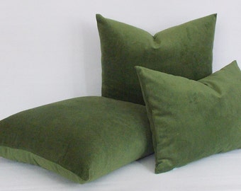 Velvet Green Pillow Cover / Decorative Velvet Pillow / Throw Green Pillow / Couch Velvet Pillows,Green Velvet All Sizes