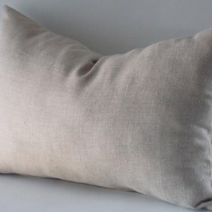 Natural Linen Lumbar Pillow Covers, Cushion Linen Cover, Decorative Lumbar Pillow Cover image 3