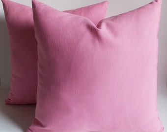 2 Pcs Cotton Pink Pillow Cover / Decorative Pink Throw pillow / Pillow cover Cotton Canvas Blanded