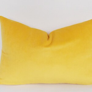 Velvet Cotton Yellow Lumbar Pillow Cover / Decorative Pillow / Throw Yellow Pillow / All Size image 3