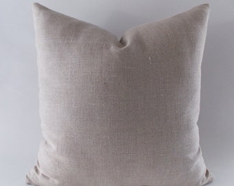 Beige Linen Pillow, Cushion Linen Cover,  Decorative Throw Pillow, Natural Linen Pillow,12,14,16,18,20,22,24,26,28,30 inches