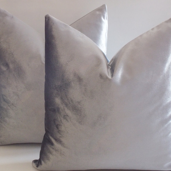 Silver Throw Pillow Etsy