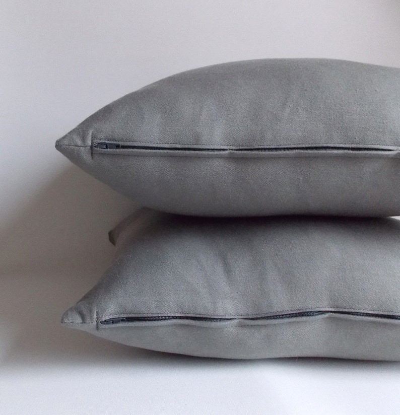 SET 2/Gray pillow cover, Gray Decorative pillow,Gray Throw pillow,Pillow cover,12,14,16,18,20,22,24,26,28,30 inches image 4