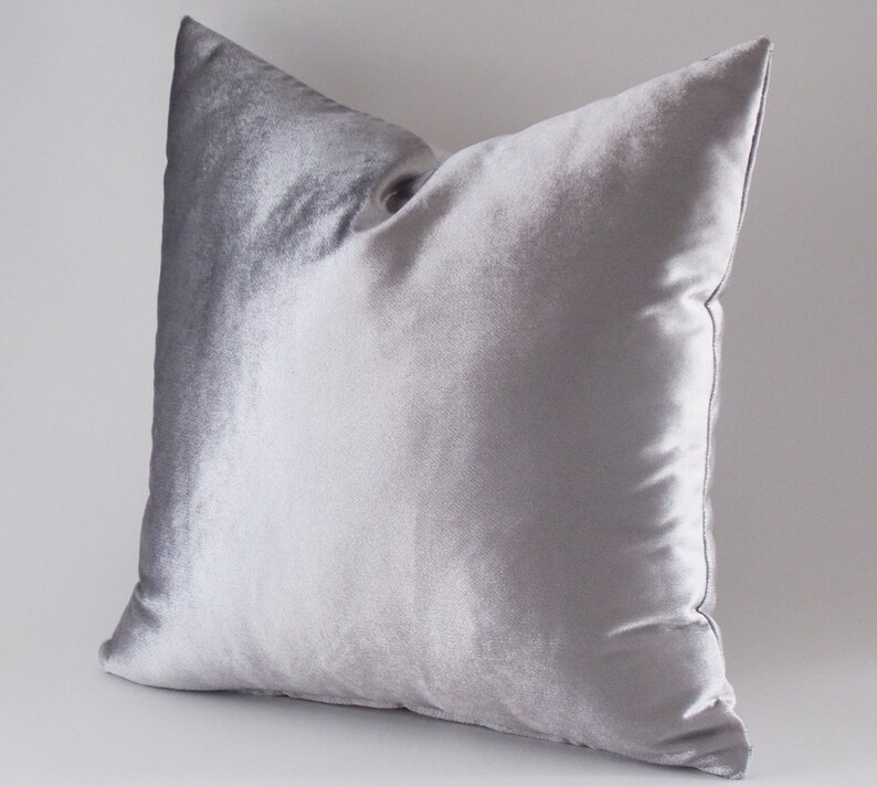 Velvet Silver Pillow Covers 12141618202224262830 Etsy