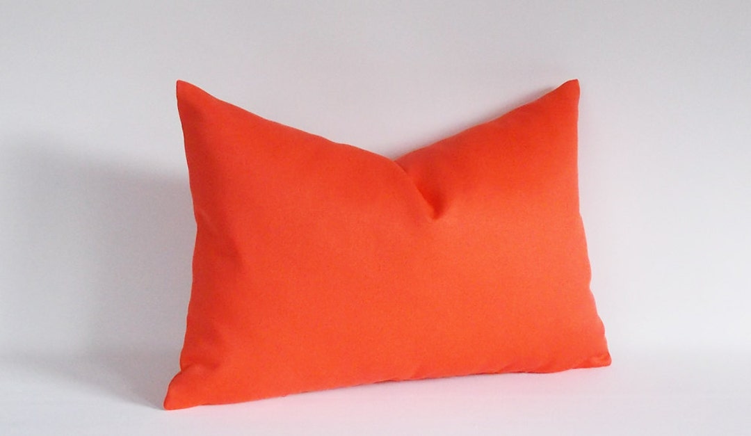 Solid Orange Lumbar Pillow Covers Decorative Pillow Etsy