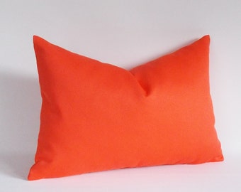 Funda de almohada lumbar de color naranja sólido: cojín decorativo