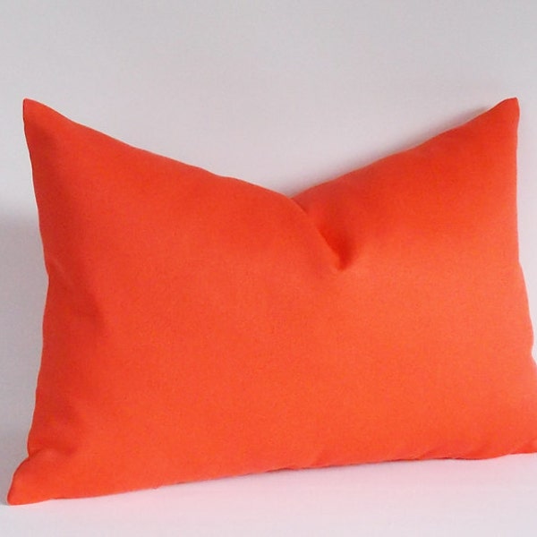 Solid Orange Lumbar pillow covers, Decorative pillow covers,Throw pillow,Pillow cover, 12,14,16,18,20,22,24,26,28,30 inches