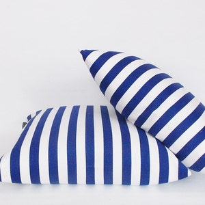 Navy White Striped Pillow Cover: Indoor Outdoor Decor