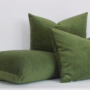 Velvet Green Pillow Cover / Decorative Velvet Pillow / Throw Green Pillow / Couch Velvet Pillows,Green Velvet All Sizes image 3