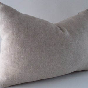 Natural Linen Lumbar Pillow Covers, Cushion Linen Cover, Decorative Lumbar Pillow Cover image 4