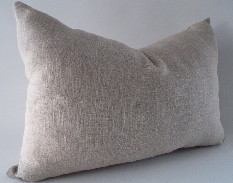 Natural Linen Lumbar Pillow Covers, Cushion Linen Cover, Decorative Lumbar Pillow Cover image 4