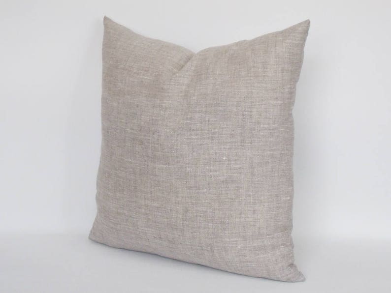 Natural Linen Pillow Cover Rav Linen Pure Linen Linen Throw pillow Decorative Pillow cover 12,14,16,18,20,22,24,26,28,30 inches