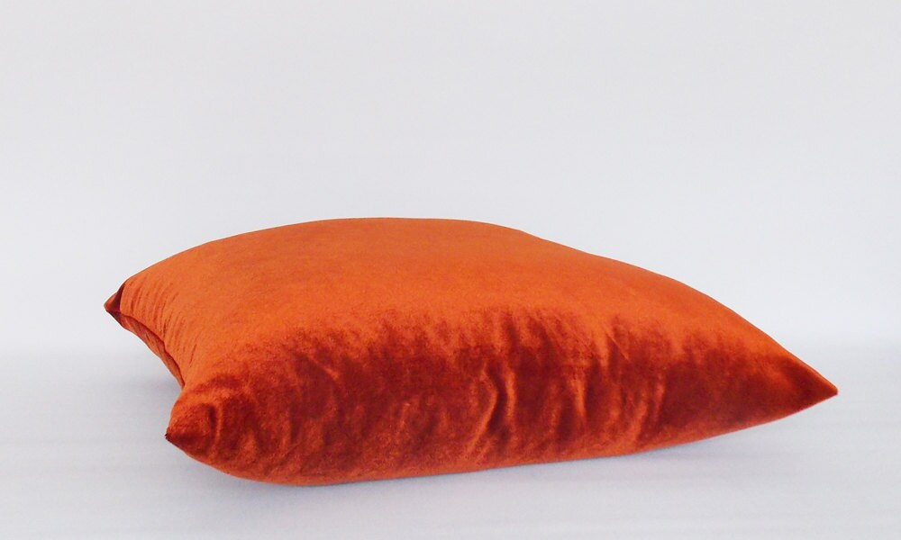 Velvet Solid Brick Red Pillow Covers / Decorative Velvet Etsy