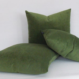 Velvet Green Pillow Cover / Decorative Velvet Pillow / Throw Green Pillow / Couch Velvet Pillows,Green Velvet All Sizes image 2