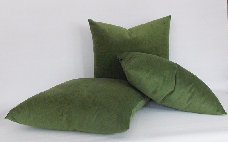 Velvet Green Pillow Cover / Decorative Velvet Pillow / Throw Green Pillow / Couch Velvet Pillows,Green Velvet All Sizes image 2