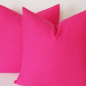 SET OF 2 / Hot Pink Linen Pillow, Decorative pillow cover, Throw Pillow 16,18,20,22,24,26,28,30 inches Pillow cower image 1