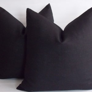 Set of 2 / Black Linen Pillow / Linen Pillow Cover / Decorative Linen Pillow / Throw Pillow Linen 12,14,16,18,20,22,23,24,26,28,30 image 1
